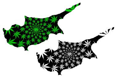 Kıbrıs-harita kenevir yaprağı tasarlanmıştır