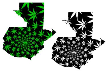 Guatemala-harita kenevir yaprağı tasarlanmıştır