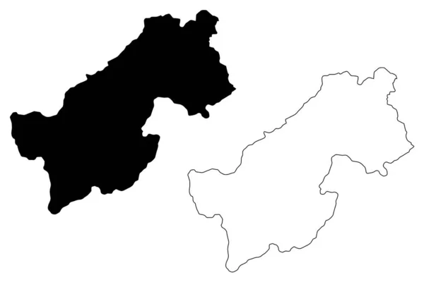 Província de Paktia mapa vecto —  Vetores de Stock