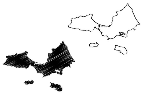 Vecto carte de l'État de Nueva Esparta — Image vectorielle