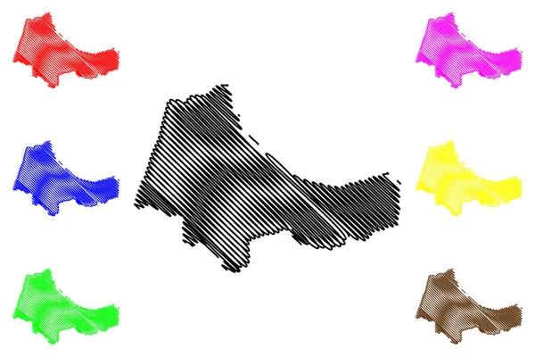 Región de Tánger-Tetuán-Al Hoceima mapa vecto — Vector de stock