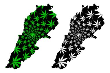 Lübnan-harita kenevir yaprağı tasarlanmıştır