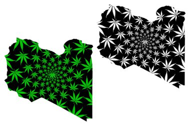 Libya-harita kenevir yaprağı tasarlanmıştır