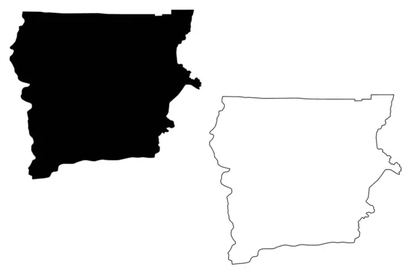 Vecto carte de la région du Haut-Ouest — Image vectorielle
