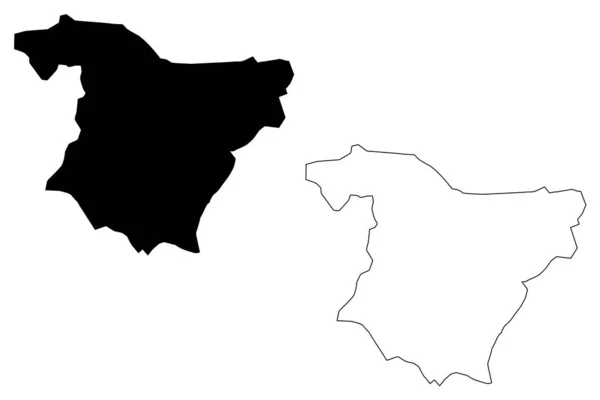 Plattegrond provincie Bouira vecto — Stockvector