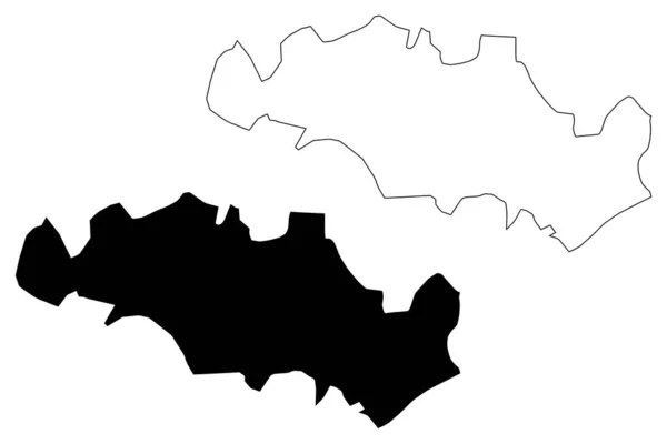 Oum El Bouaghi Province map vecto — Stok Vektör