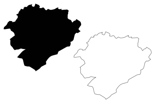 Provincia de Tiaret mapa vecto — Vector de stock