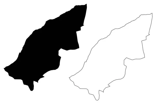 Provincia di Mostaganem mappa vettoriale — Vettoriale Stock