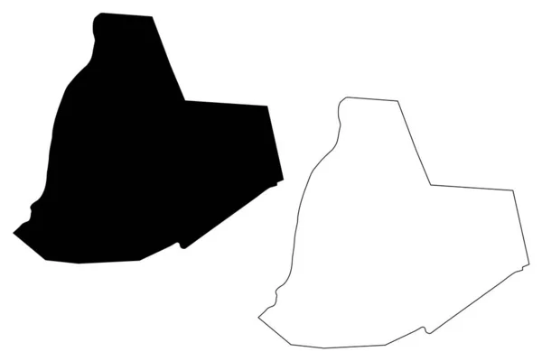 Provincia di Ouargla mappa vettoriale — Vettoriale Stock