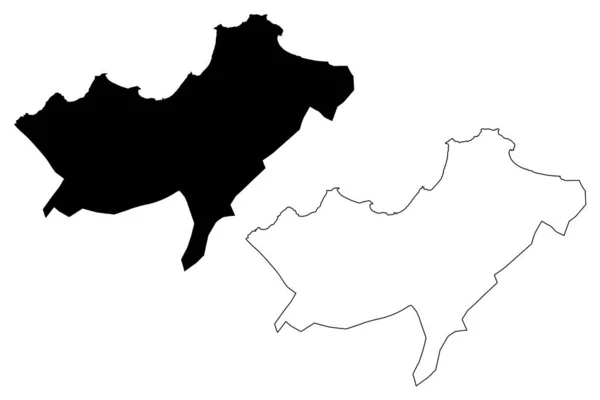 Oran tartomány Térkép vecto — Stock Vector