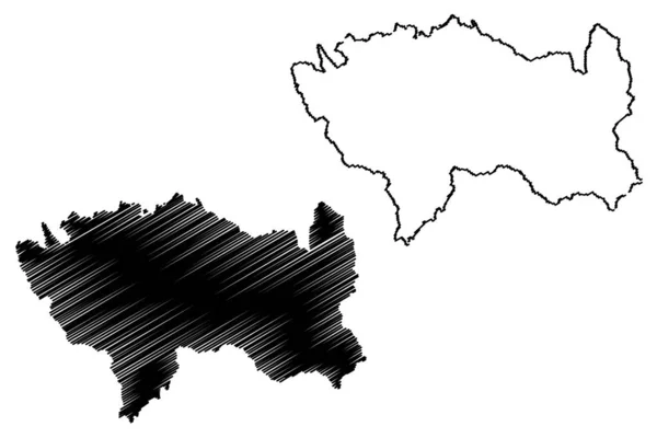 Regione di Junin mappa vettoriale — Vettoriale Stock