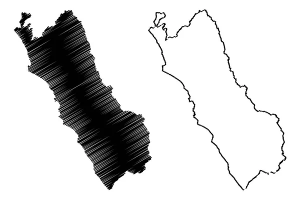 Departamento de Lima mapa vecto — Vetor de Stock