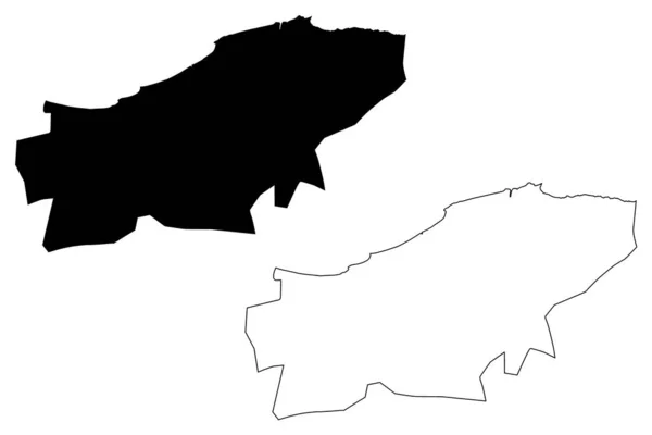 Boumerdes Provincia mappa vettoriale — Vettoriale Stock