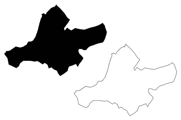 Ain Temouchent Provincia mapa vecto — Archivo Imágenes Vectoriales