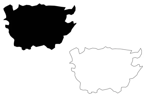 Ο Χάρτης της επαρχίας Άιν Ξεφά — Διανυσματικό Αρχείο