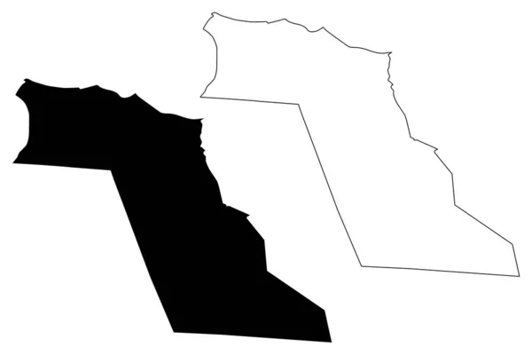 El Oued Province carte vecto — Image vectorielle