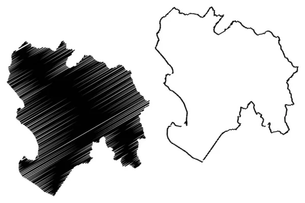 Departamento de Piura mapa vecto —  Vetores de Stock