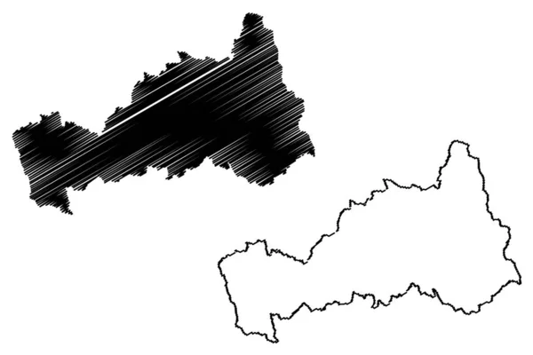 Dipartimento di Pasco mappa vettoriale — Vettoriale Stock