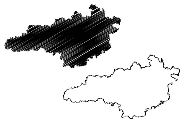 Óblast de Kirovohrad mapa vecto — Vector de stock