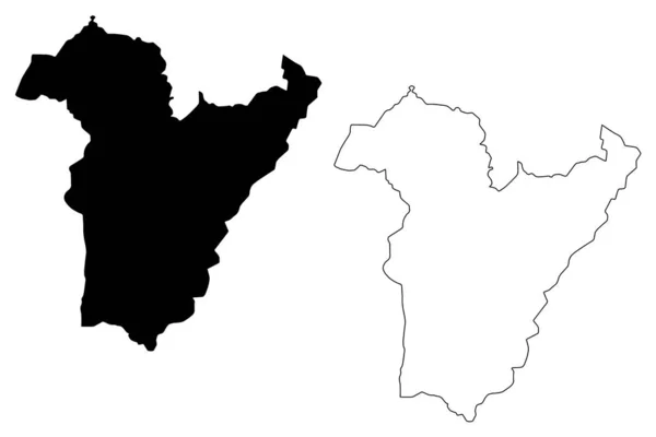 Provincia de Bie mapa vecto — Archivo Imágenes Vectoriales