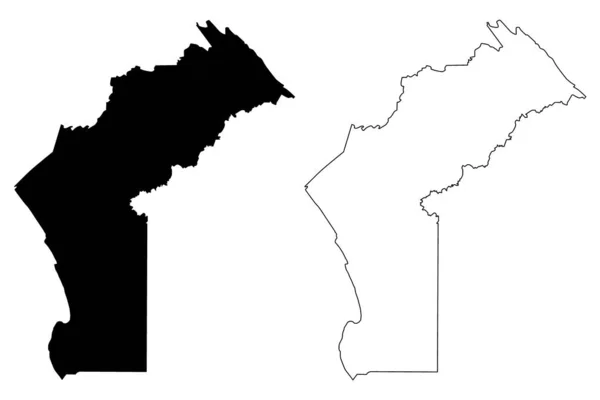 Карта провинции Кабинда — стоковый вектор