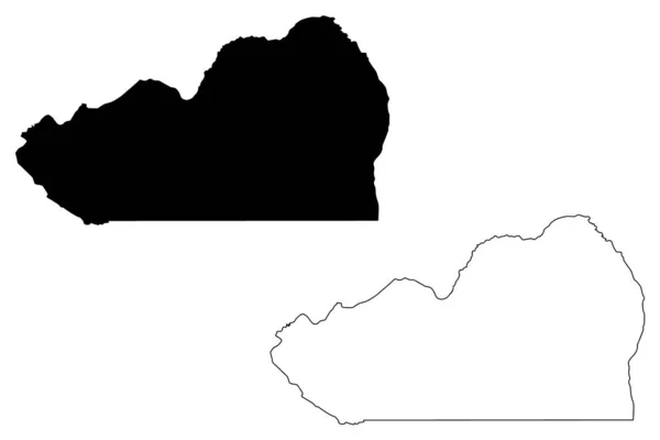 Cunene Província mapa vecto —  Vetores de Stock