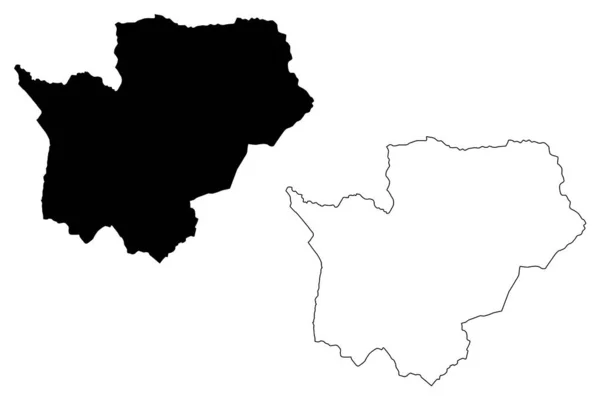 Cuanza Sul Provincia mapa vecto — Archivo Imágenes Vectoriales