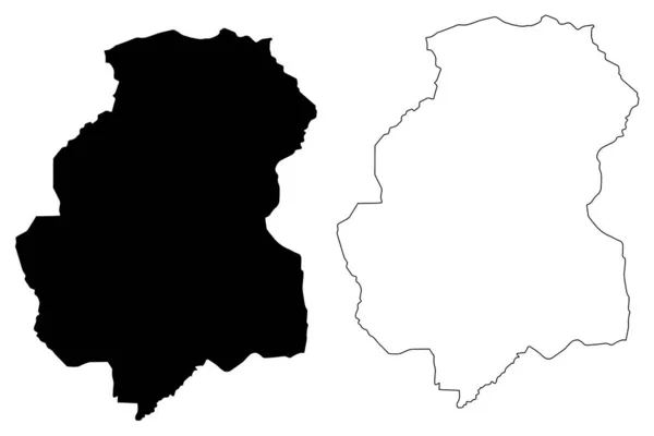 Provincia de Huambo mapa vecto — Vector de stock