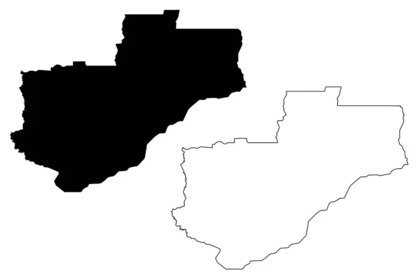 Lunda Norte mapa da província vecto — Vetor de Stock