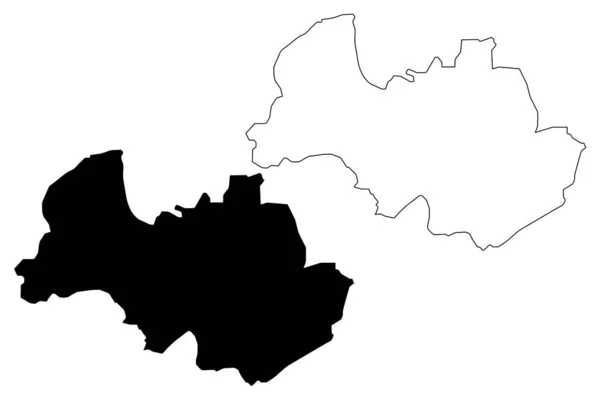 Al Bayda Governatorato mappa vettoriale — Vettoriale Stock