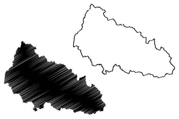 Zakarpattia Oblast harita vecto — Stok Vektör