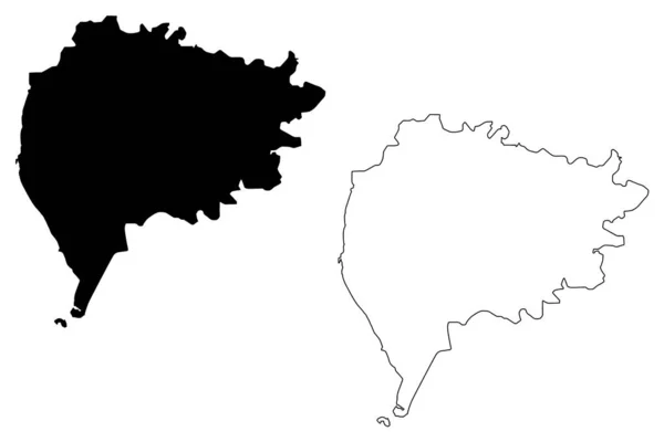 Taiz Guvernorate mapa hvekto — Stockový vektor