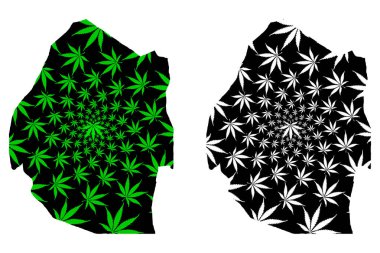 Svaziland - harita esrar yaprağı tasarlanmıştır