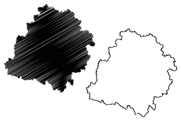 Λοτζ Voivodeship Χάρτης vecto — Διανυσματικό Αρχείο