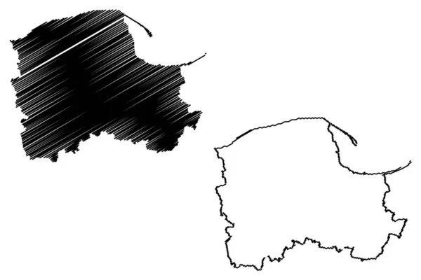 Pomeranya Voyvodalığı harita vecto — Stok Vektör