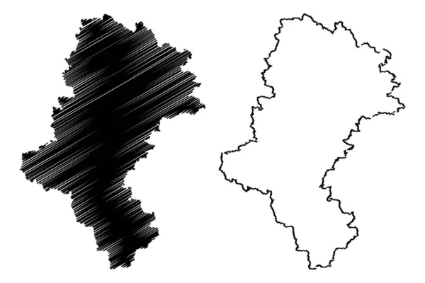 Silesian Voivodeship harita vecto — Stok Vektör