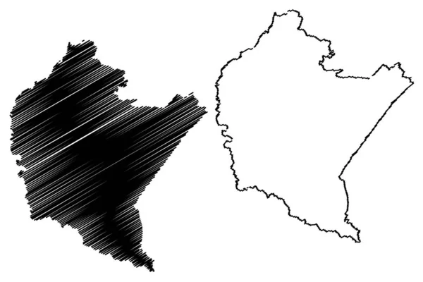 Byly porovnávány mapa Podkarpatské vojvodství — Stockový vektor