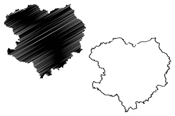 Kharkiv Oblast map vecto — Stock Vector