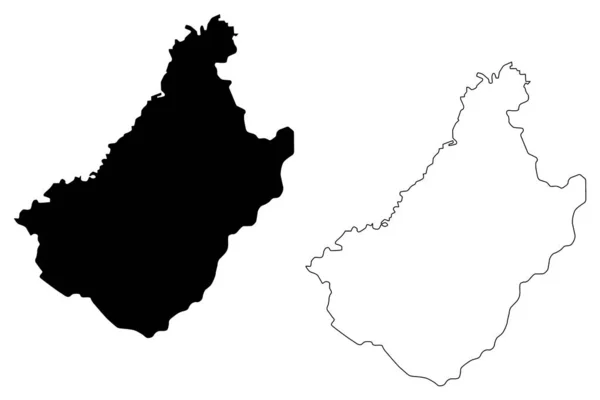 Provincia de Chagang mapa vecto — Archivo Imágenes Vectoriales