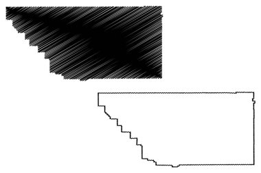 Kern County, Kaliforniya harita vektör