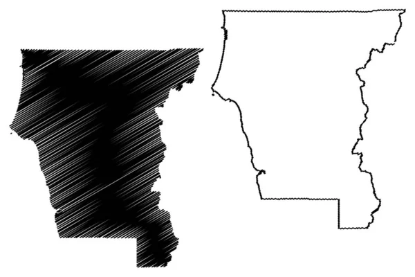 Del Norte County, California mappa vettoriale — Vettoriale Stock