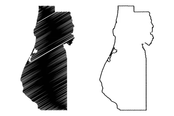 Humboldt County, Californie vecteur de carte — Image vectorielle
