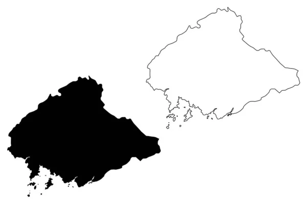 Північна провінція Пхьонан карта vecto — стоковий вектор