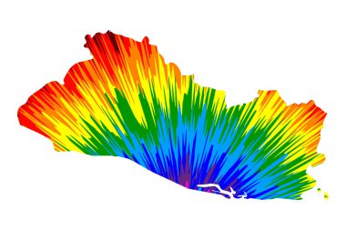 El Salvador - harita gökkuşağı soyut renkli desen tasarlanmıştır