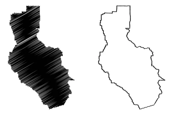 Condado de Lake, California mapa vector — Archivo Imágenes Vectoriales