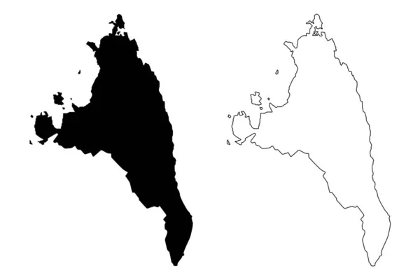 Antsiranana Provincia mapa vecto — Vector de stock