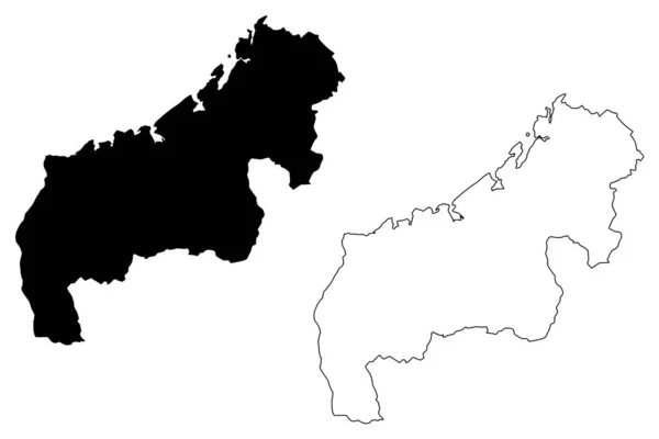 Provincia di Mahajanga mappa vettoriale — Vettoriale Stock