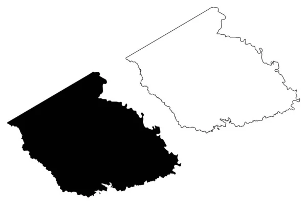 Condado de Burleson, Texas mapa vector — Vector de stock