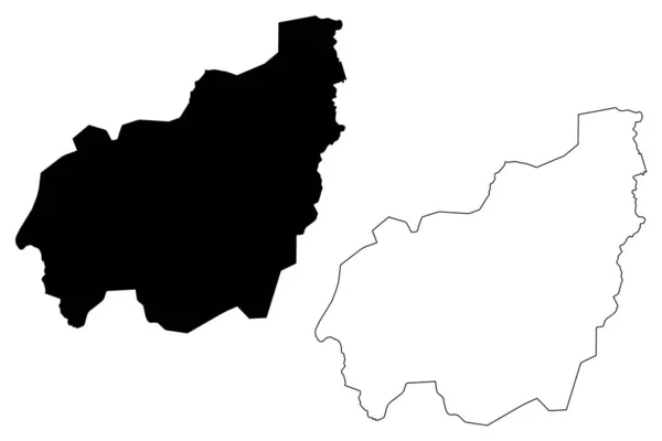 Западный регион карта Векто — стоковый вектор