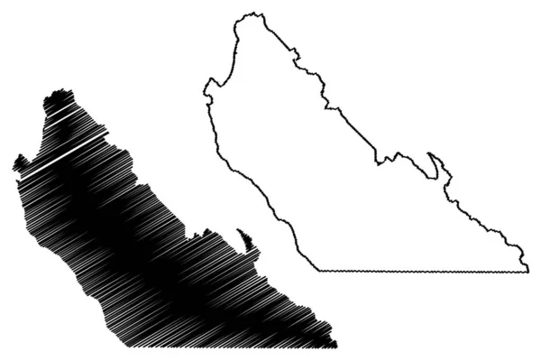 Вектор карты округа Монтерей, Калифорния — стоковый вектор